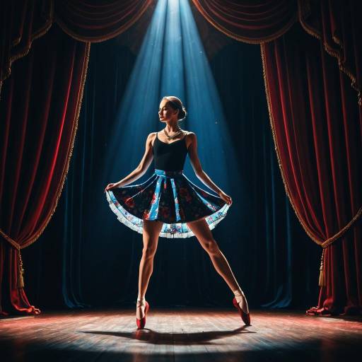 Ballerina on Theater Stage Spotlight Ballerina on Theater Stage Spotlight