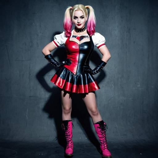 Woman in Harley Quinn Inspired Costume