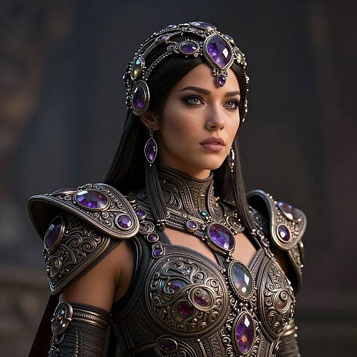 Futuristic Warrior with Bloodstone Armor