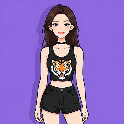 Smiling Woman in Stylish Casual Wear