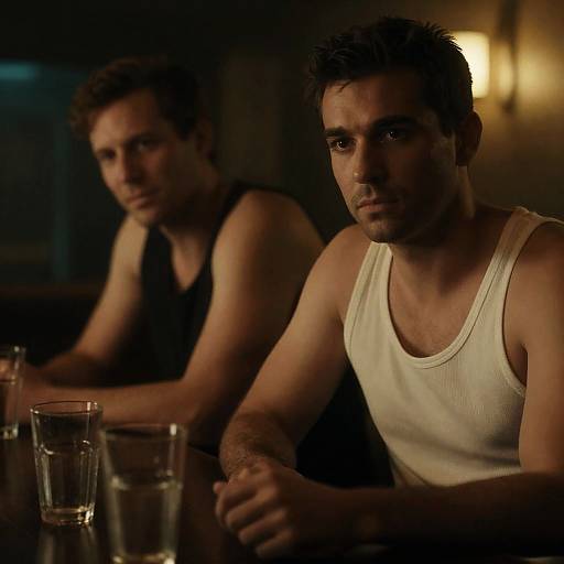 Men in a Dimly Lit Bar Scene
