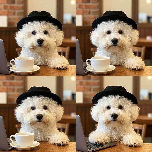 Cozy Dog Collage with Laptop