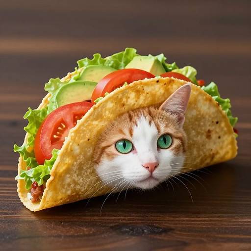 Whimsical Cat Face Taco Art
