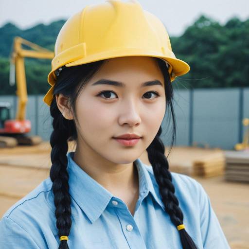 K-Pop Inspired Construction Woman Portrait