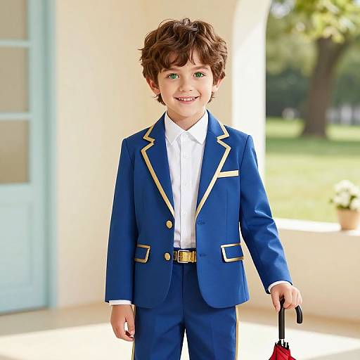 Confident Boy in Stylish Suit