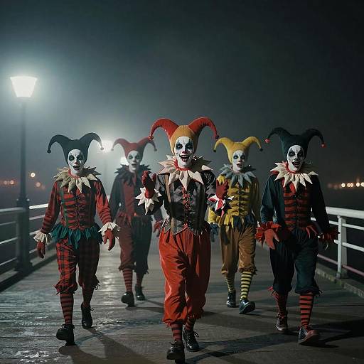 Nocturnal Pier Carnival of Trickster Spirits