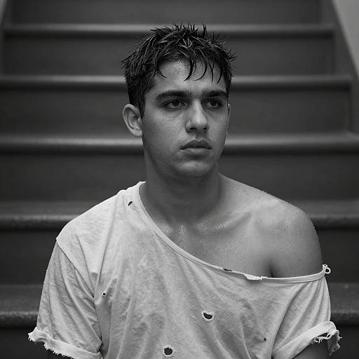 Melancholic Portrait of a Young Man