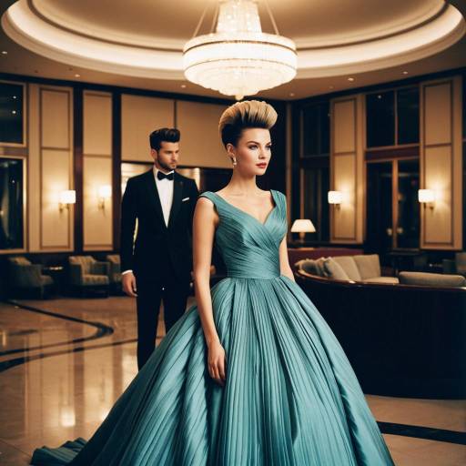 Elegant Female Model with Pompadour Fade