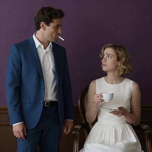 Intriguing Encounter in a Purple Room