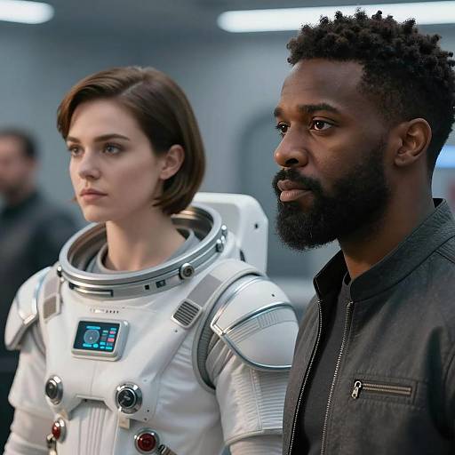 Serious Duo in Sci-Fi Surroundings