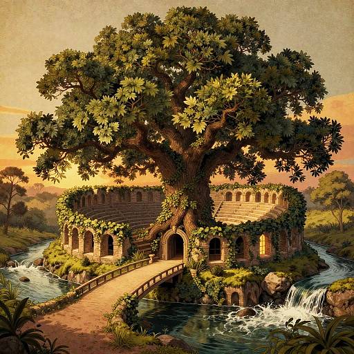 Sunken Ivy Amphitheater Inside Giant Oak