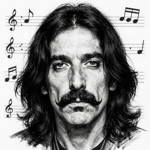 Frank Zappa Style Handlebar Portrait