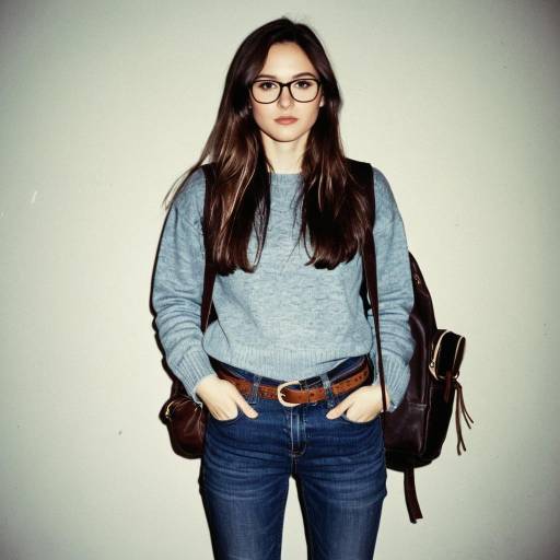 Young woman with glasses and backpack