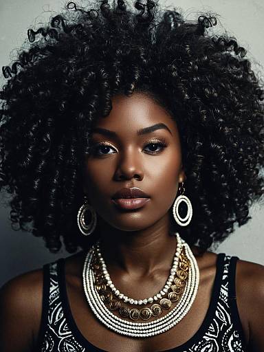 Realistic Portrait of African American Girl