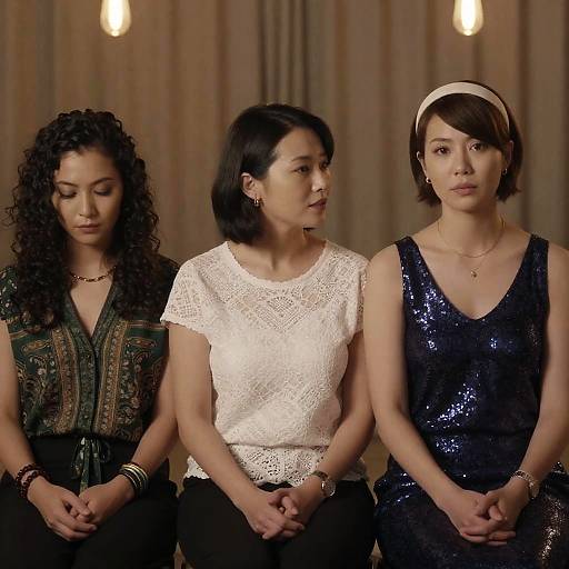 Portrait of Three Stylish Women Together