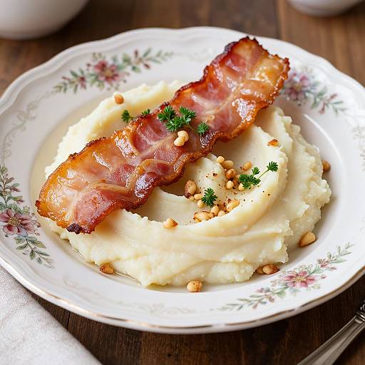 Golden Bacon Almond Brittle Mashed Potatoes