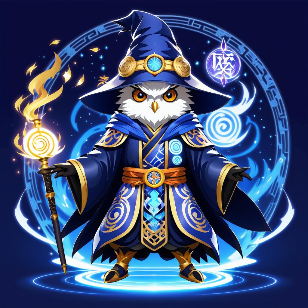 Anime Owl Mage Character Design Concept