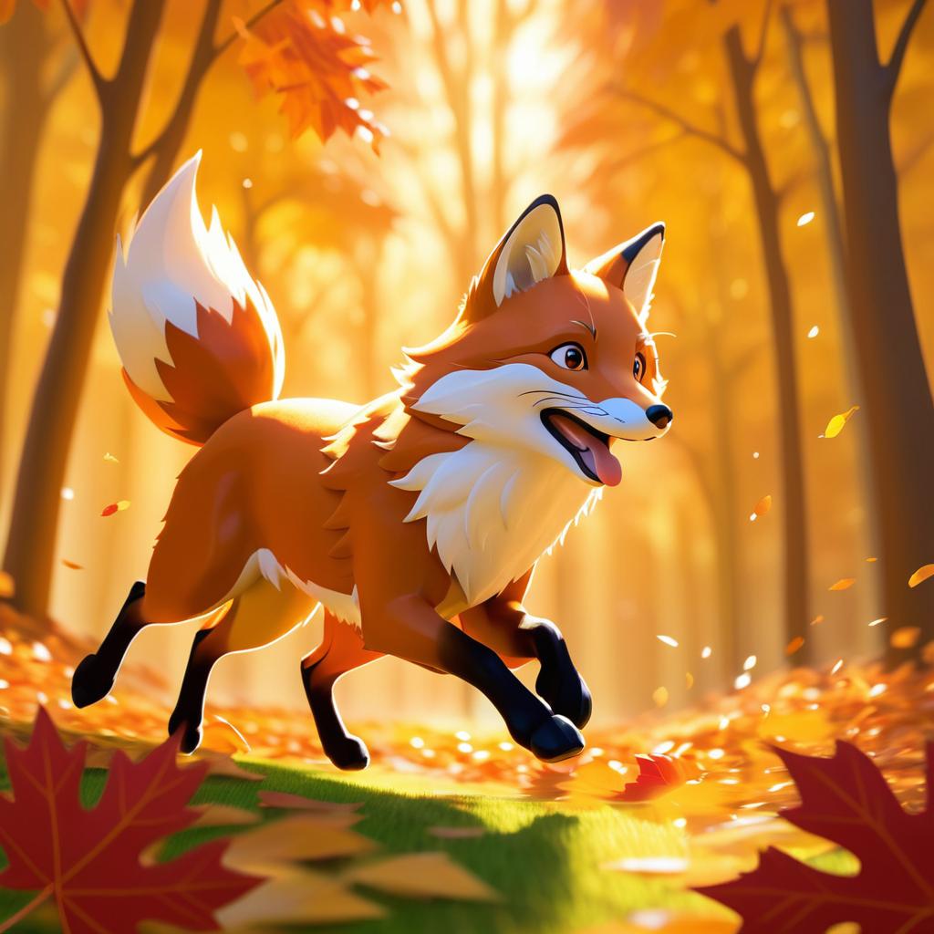 Fearless Red Fox in Autumn Adventure