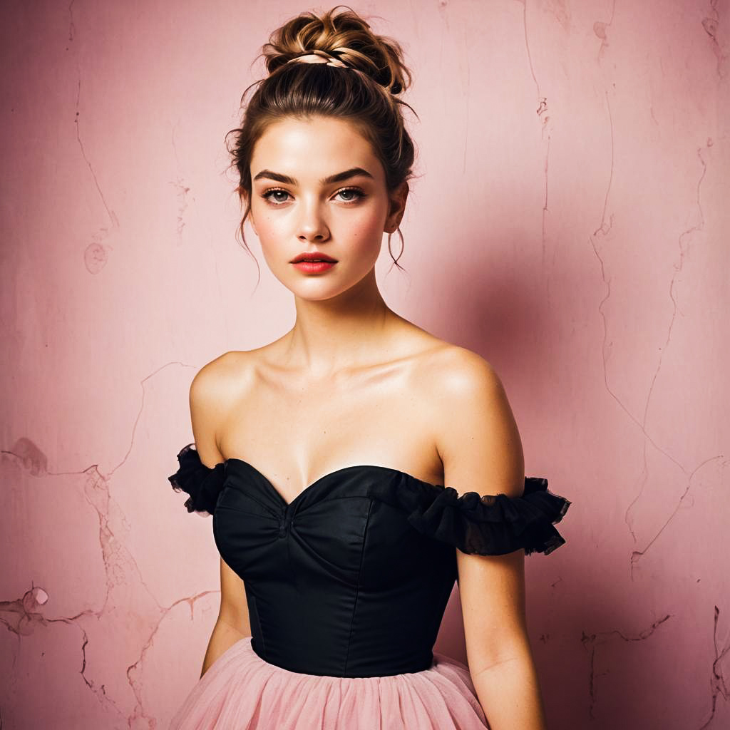 Blushing Teen Girl in Stylish Corset Dress