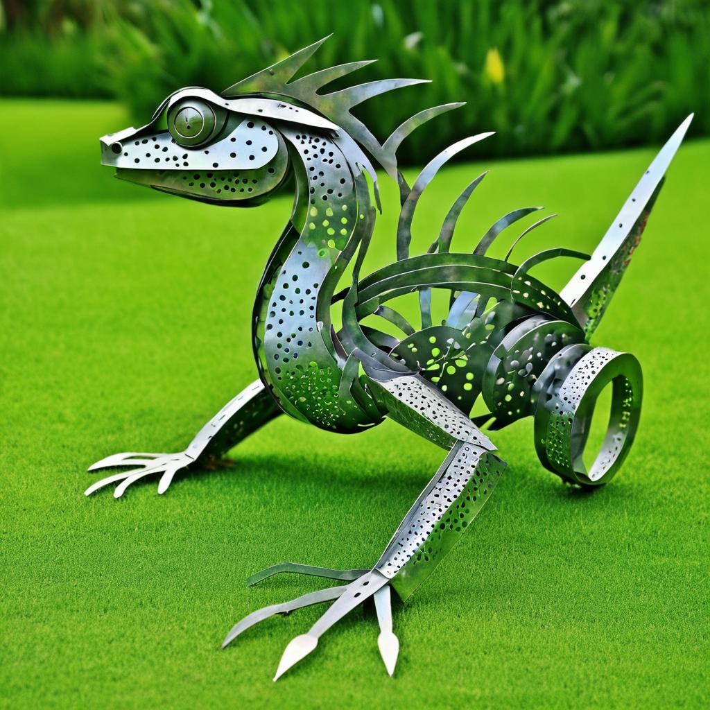 Metal Scrap Lizard Sculpture Design