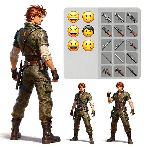 2B Character Sheet with Detailed Textures