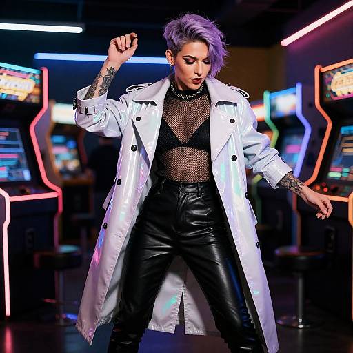 Cyberpunk Non-Binary Neon Dance