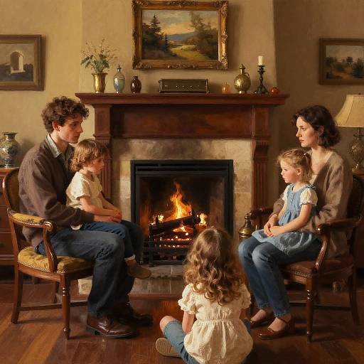Byers Family Warm Fireplace Scene