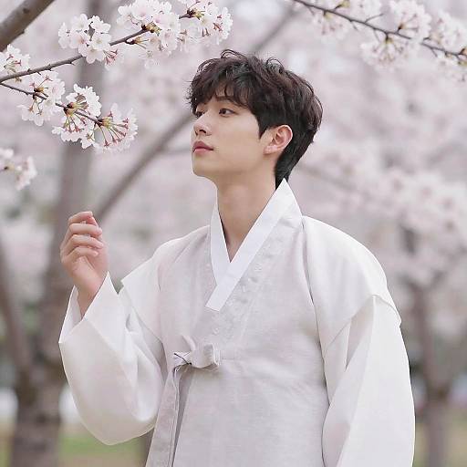 Serene Korean Man in Hanbok