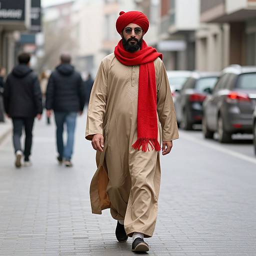 Man in Turban and Red Scarf