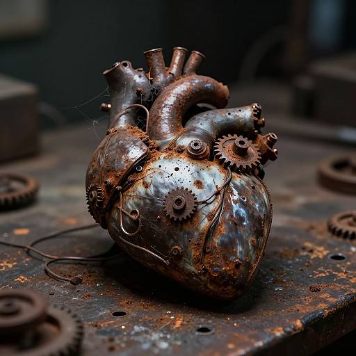 Photorealistic Rusted Automaton Heart