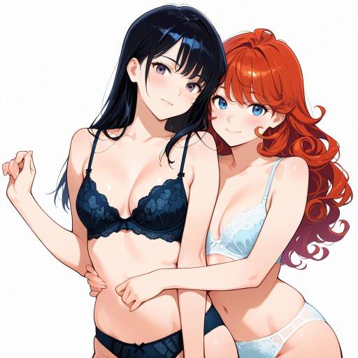 Radiant Embrace of Two Stylish Women Radiant Embrace of Two Stylish Women