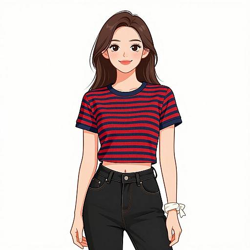 Smiling Woman in Casual Streetwear