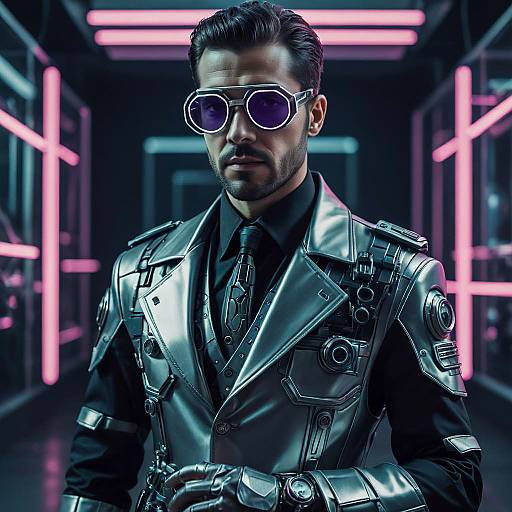 Futuristic Detective in Avant-Garde Outfit