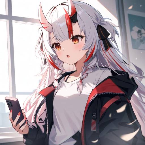 Colorful Virtual Youtuber Duo with Phones