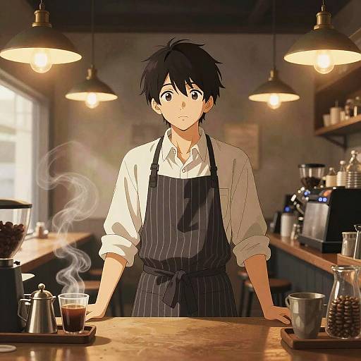 Charming Barista in Cozy Café