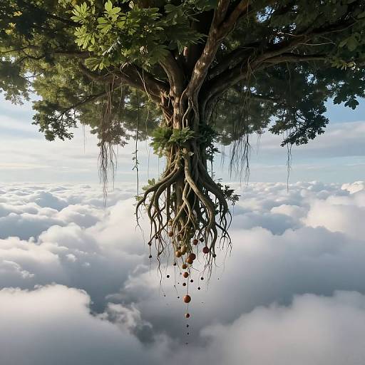 Upside Down Forest with Sky Roots