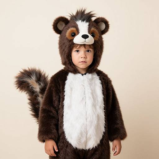 Realistic Child in Skunk Costume