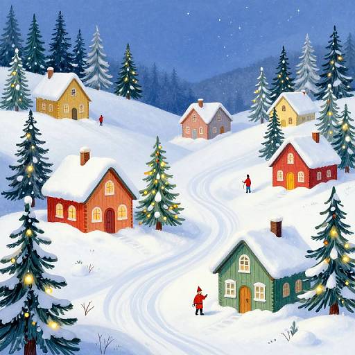 Whimsical Colorful Winter Wonderland