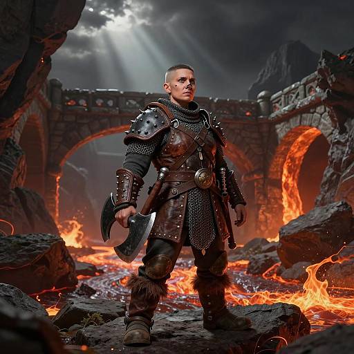 Epic Female Dwarf Guard in Cavern