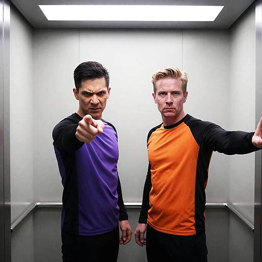 Intense Encounter in Elevator Scene