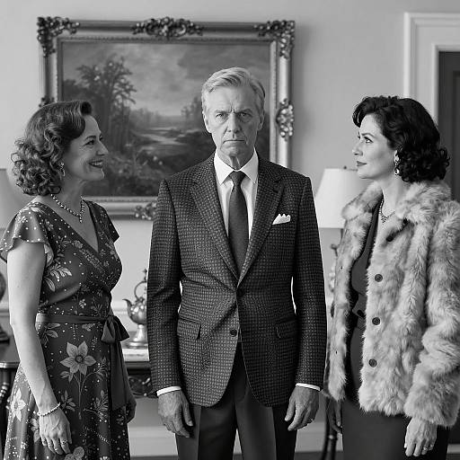 Elegant Black and White Room Portrait