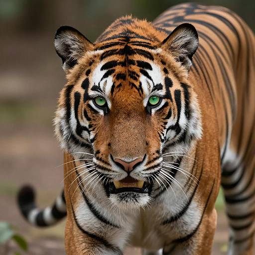 Intense Bengal Tiger Close-Up Photograph