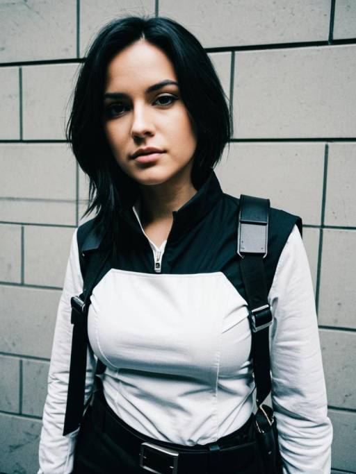 Woman in Alyx Vance cosplay costume