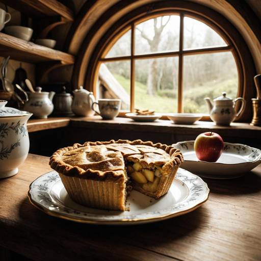 Cozy Hobbit Kitchen with Apple Pie