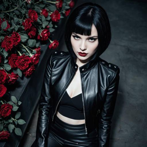 Gothic Style Woman with Roses