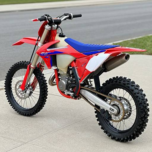 Red-Blue Musson Dirt Bike Detail