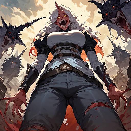 Phantasmagorical Leviathan Looming Over City