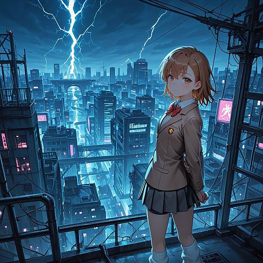Futuristic Urban Adventure with Misaka Mikoto