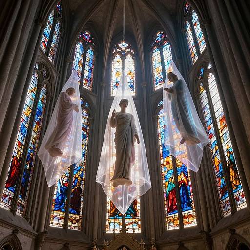 Figures on Veils in Inverted Cathedral
