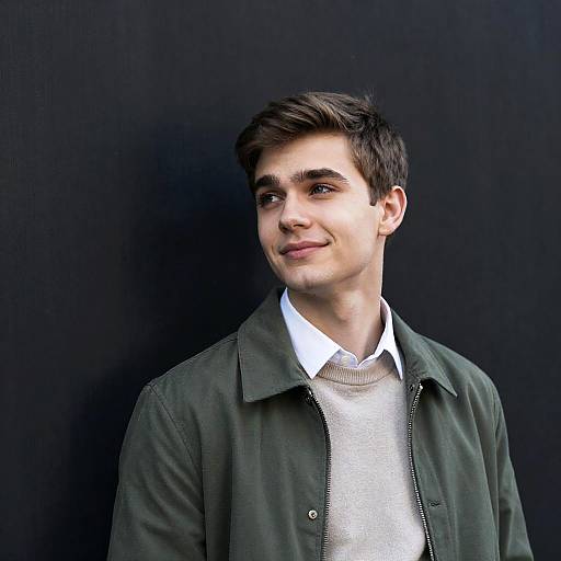 Contemplative Young Man in Casual Attire